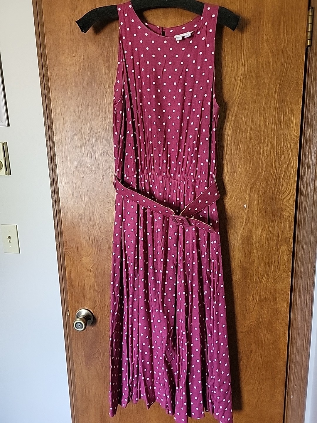 Vintage 80s Pretty Woman Style Sleveless Polka Dot Dress Belt JANE SINGER