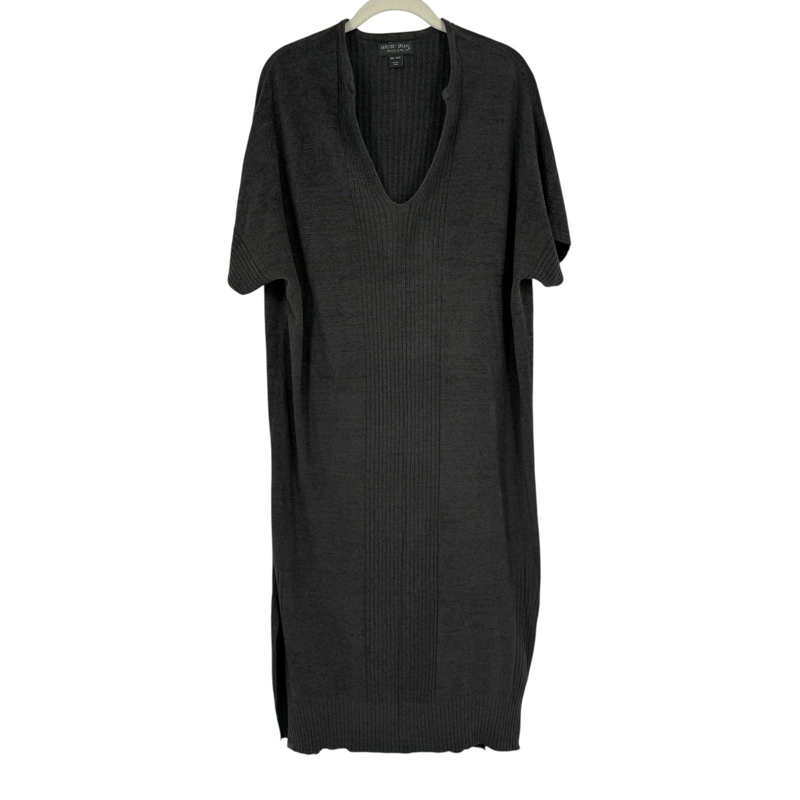 Barefoot Dreams CozyChic Ultra Lite Caftan Carbon Grey One Size Soft Life Luxury