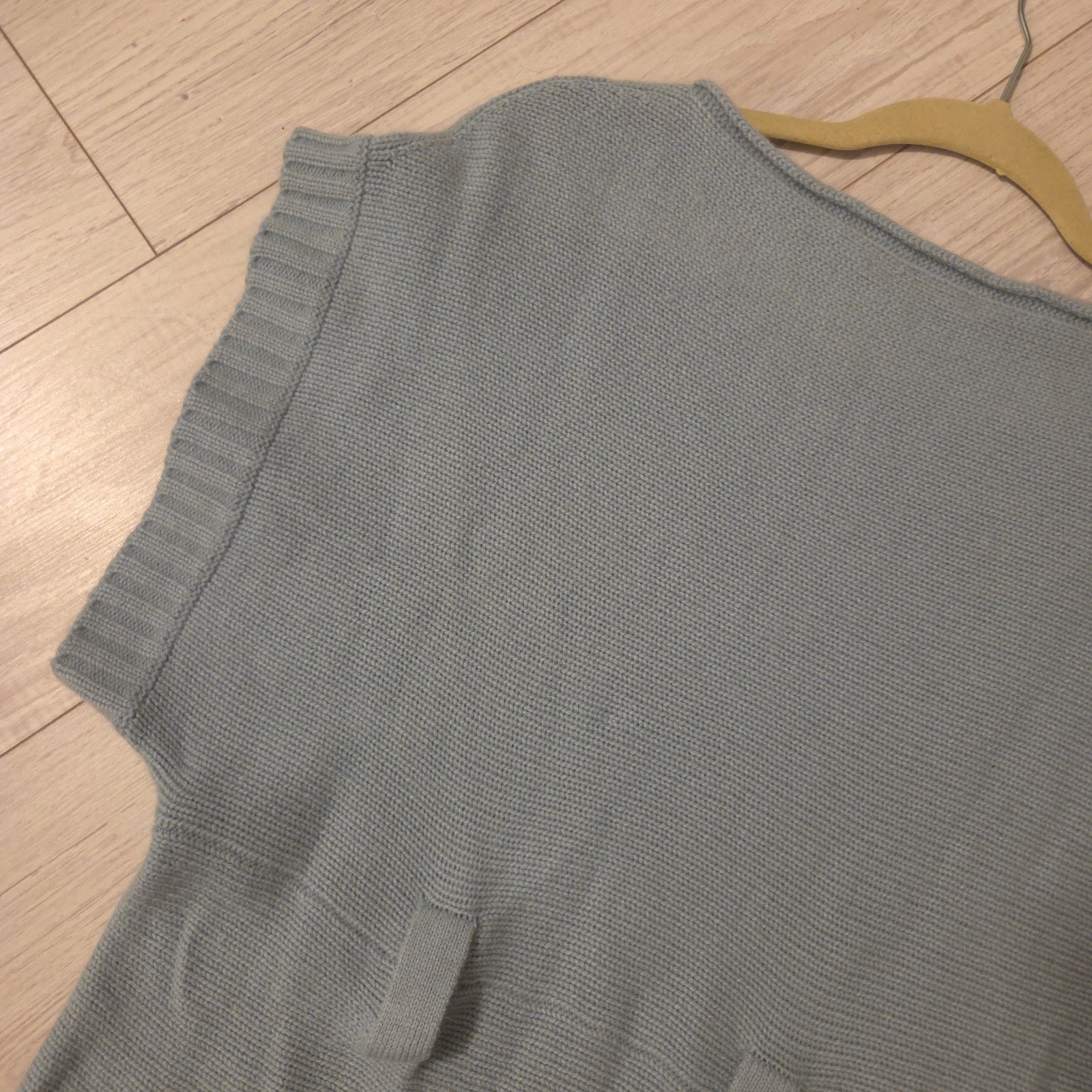 Marilyn Moore Cashmere Blend Mini Sweater Dress Sleeveless Size Small Pale Blue