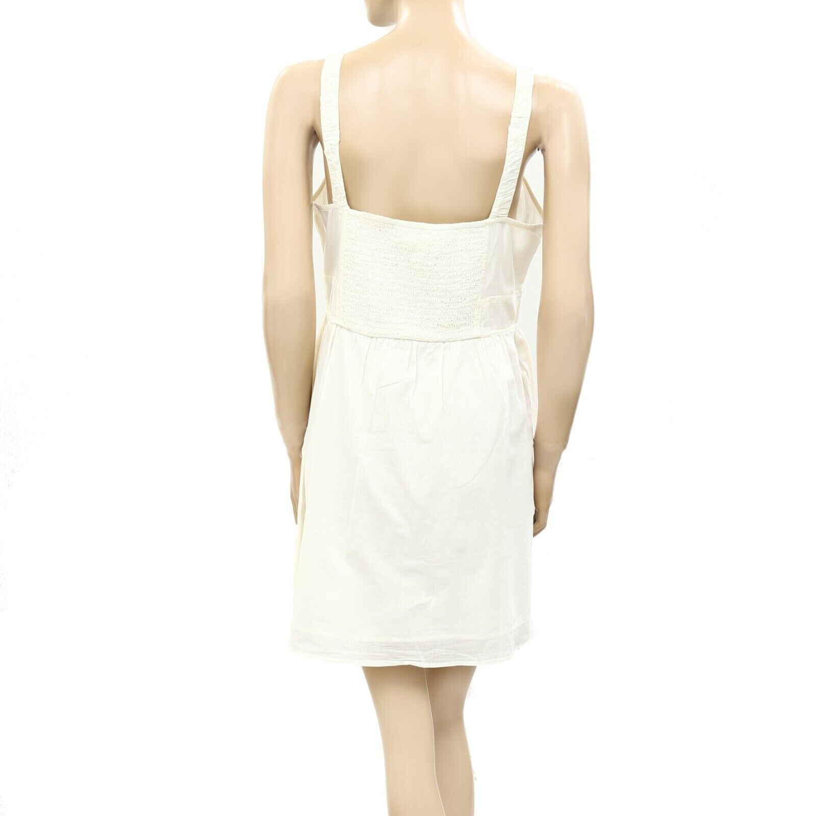 Urban Outfitters Azelia Button-Down Tunic Mini Dress Smocked Sleeveless S 255500