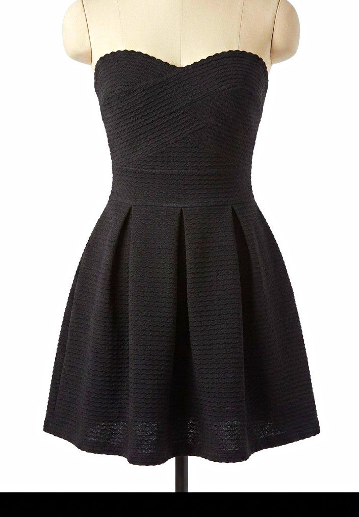 In Style Black Strapless Sweetheart Lace Fit & Flare Short Dress, Size S