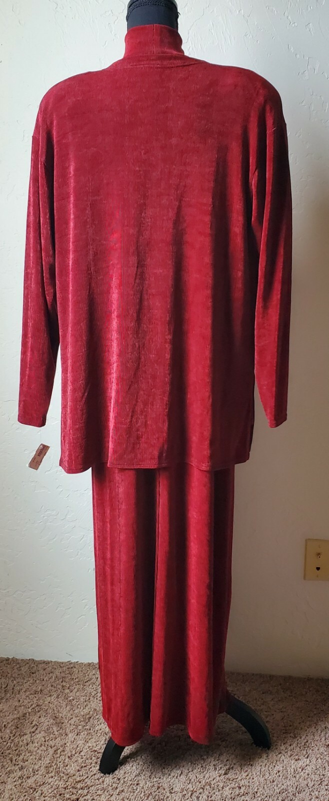 #39 – LINDA LUNDSTROM Basics Red Dress + Cardigan 2Pc Set L NWT New Vintage 70s