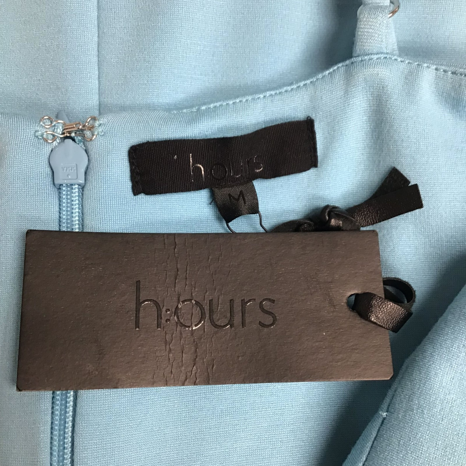 H:ours Womens Light Blue Adjustable Strap Cut Out Leg Slit Hayden Sheath Dress M