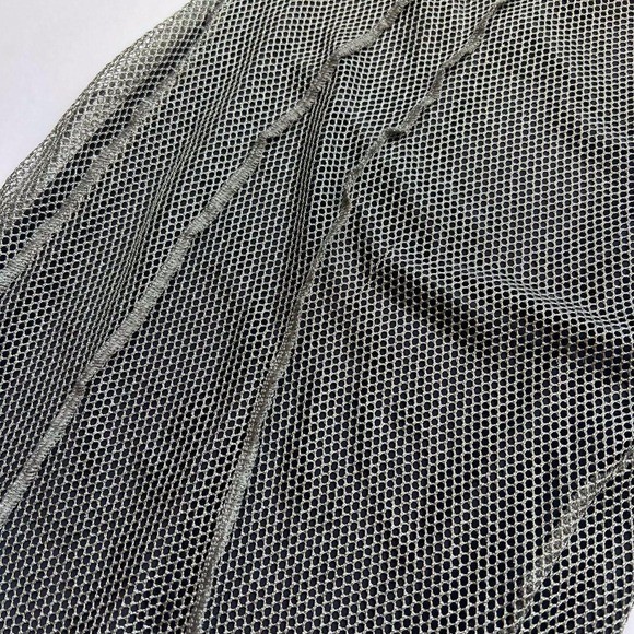 ASOS Silver Mesh Asymmetrical Collar Maxi Dress