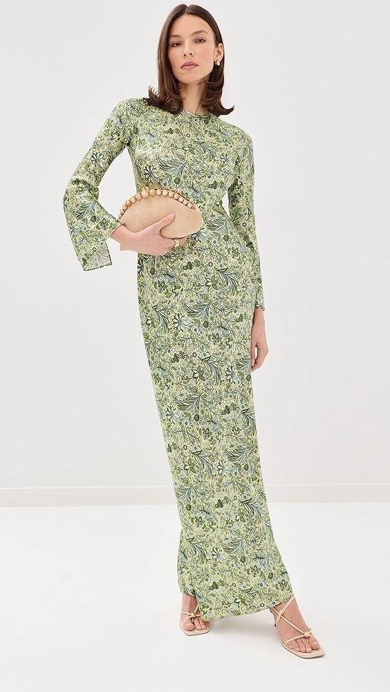 Veronica Beard Gemma Floral Long-Sleeve Maxi Dress $750 Size 8