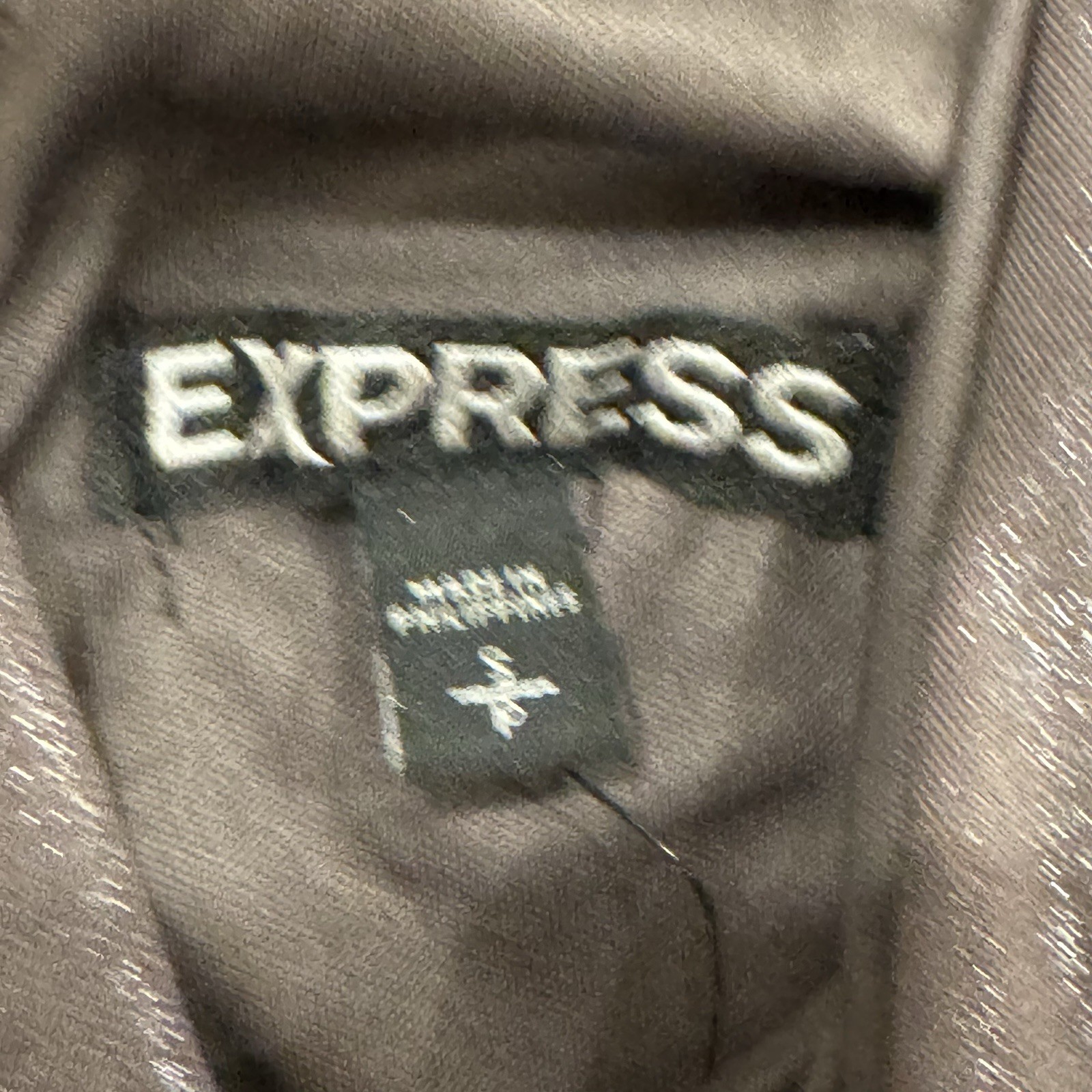 Express Shimmer Metallic Asymmetrical Ruched Bodycon Dress Small NWT Y2K Taupe