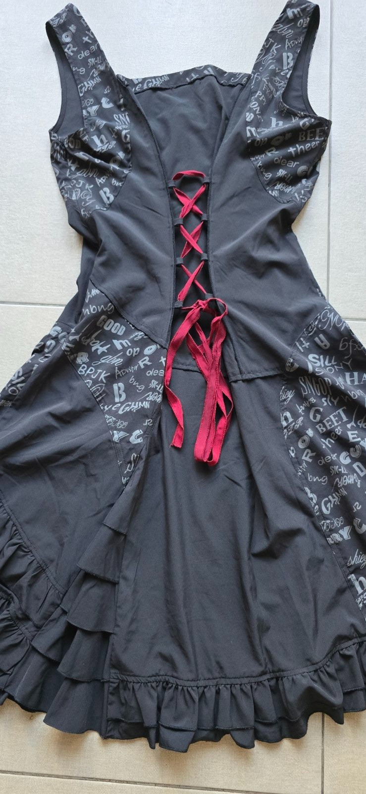 Joe Browns Black Gothic Steampunk Corset Maxi Dress Lagenlook Size UK-16 US-12