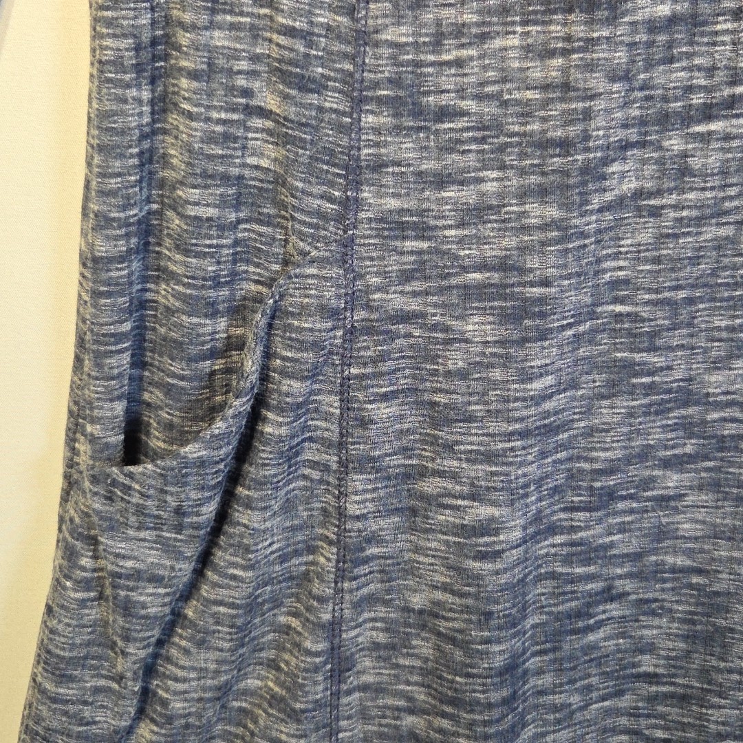 CHRIS McLaughlin Womens Size 12 Blue Space Dye Knit Dress Cowl Neck Pockets