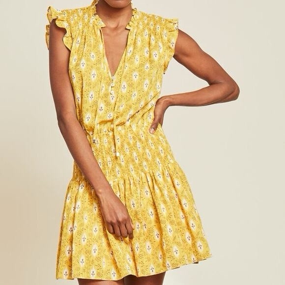 Veronica Beard Rayna Botanical Ikat Mini Dress Open Back Size 4