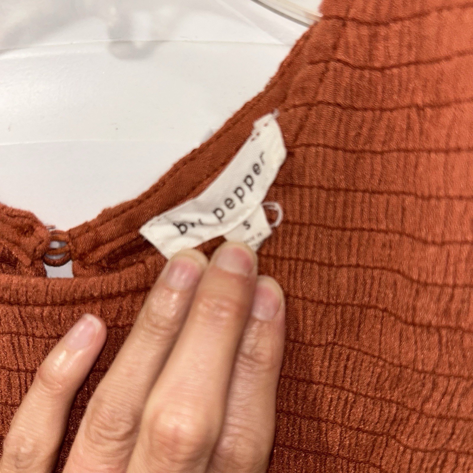 Blu Pepper Rust Smocked Bodice Maxi Dress