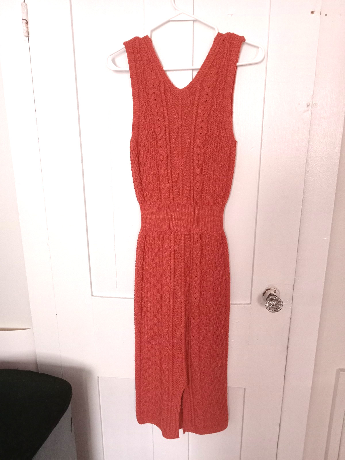 100% Merino Wool Aran Salmon Jumper Pullover Sweater Dress ireland Made S Cable