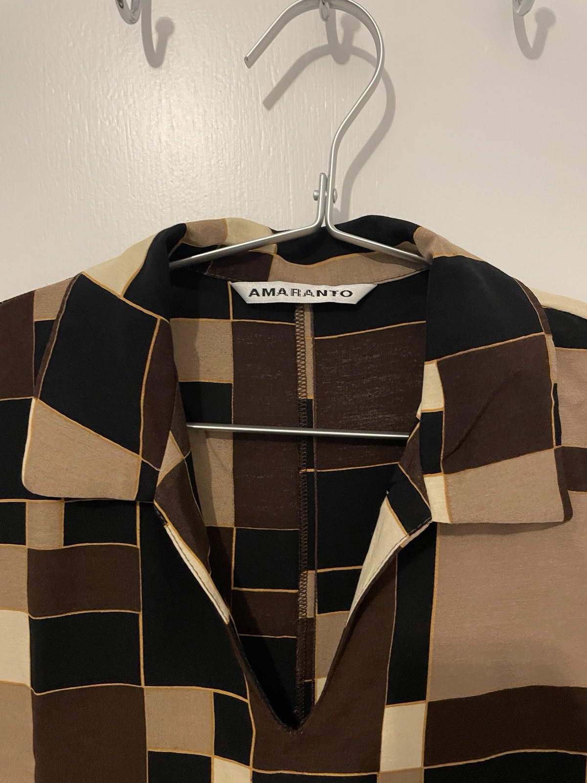 Amaranto Brown Patterned Dress