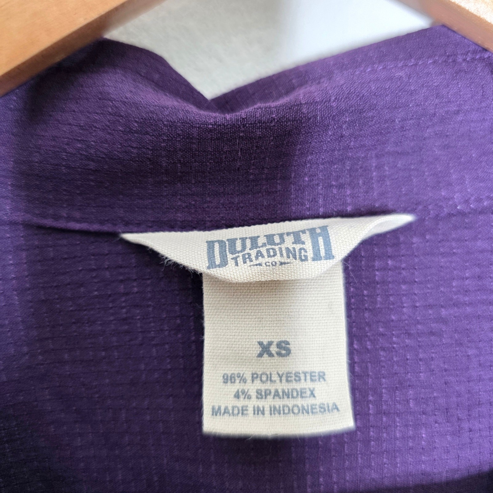 Duluth Trading Breezeshooter Purple Long Sleeve Snap Front Dress with Pockets