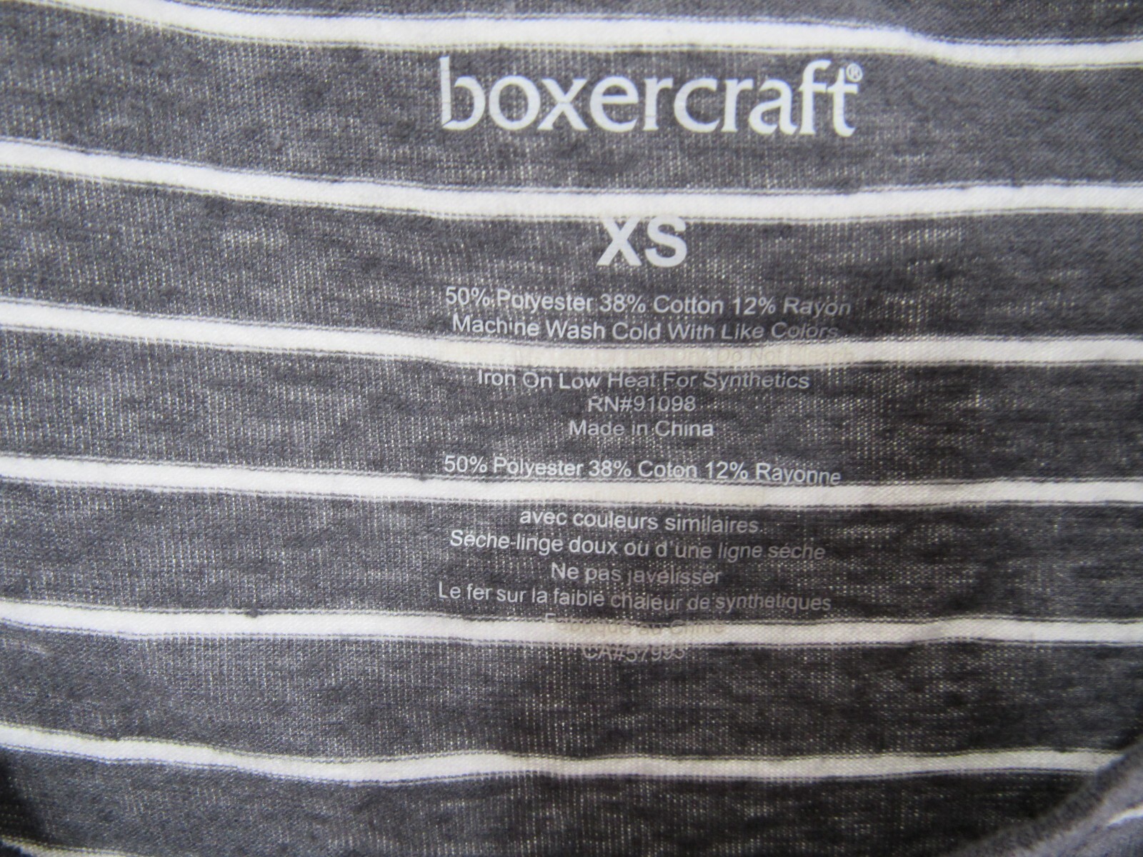 Boxercraft Dress Size XS Gray White Striped Sleeveless Pull Over Round Neck