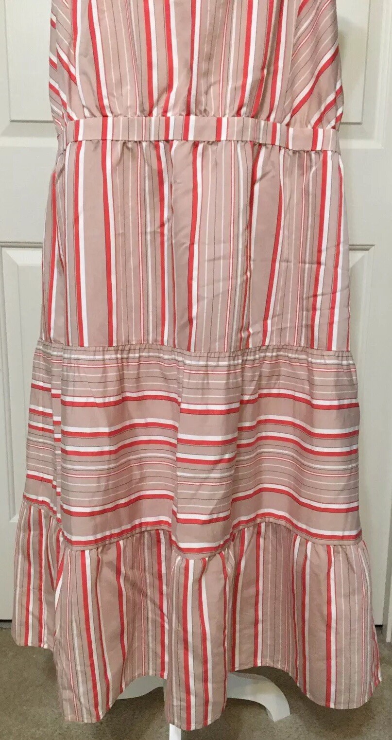 NWT Kaari Blue size 2X beige coral white sleeveless maxi dress $119