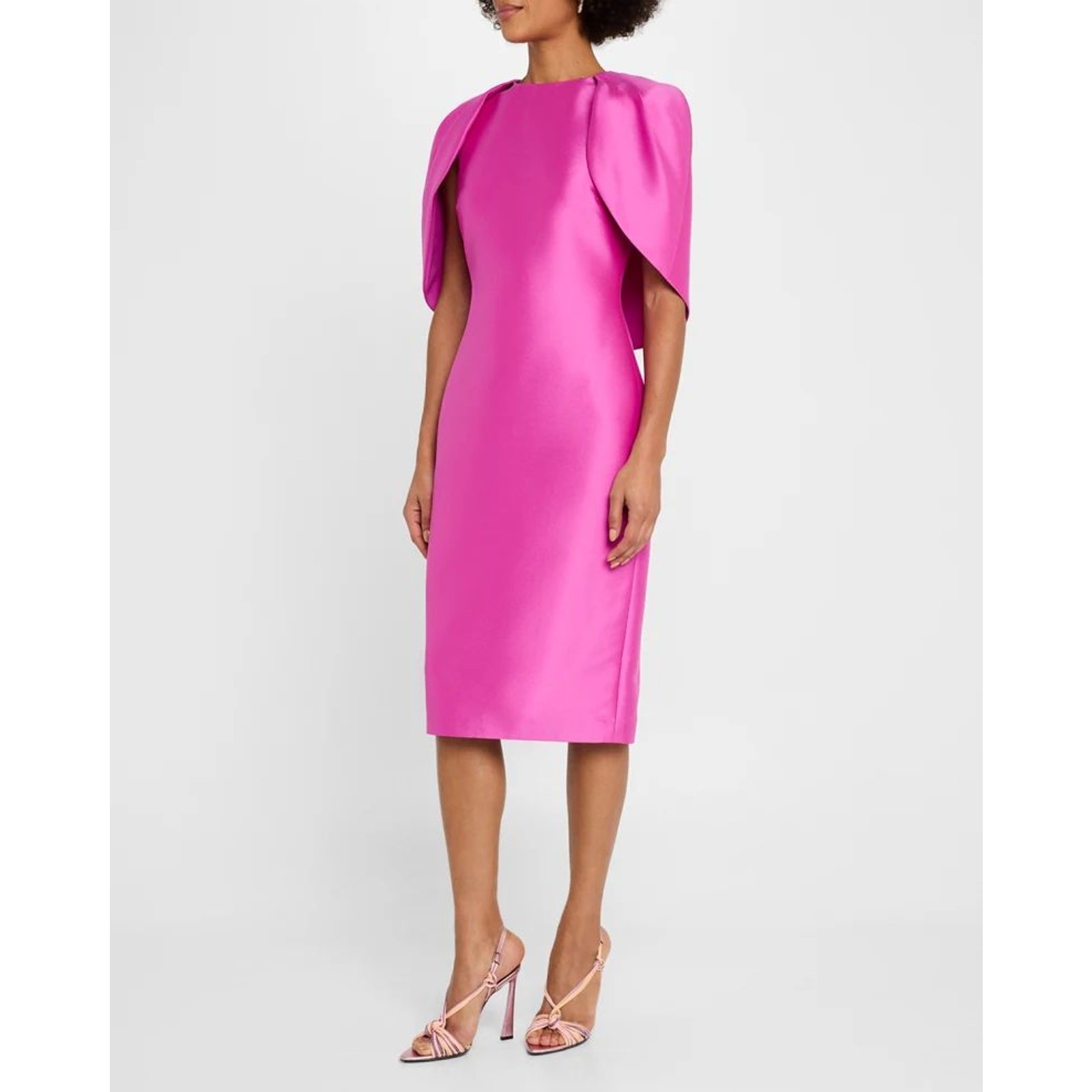 Badgley Mischka Mikado Cape Sheath Dress Size 14 In Orchid