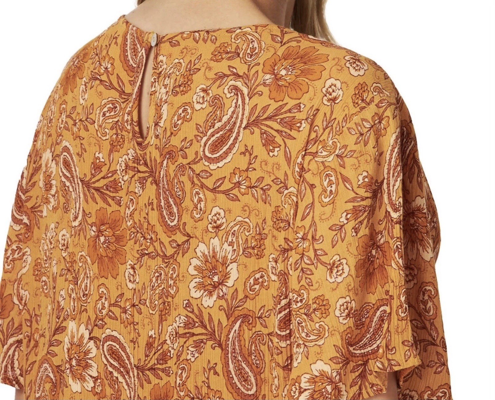 Bila Marigold Floral Fit & Flare Swing Dress Size Large Summer Boho Peasant NWT