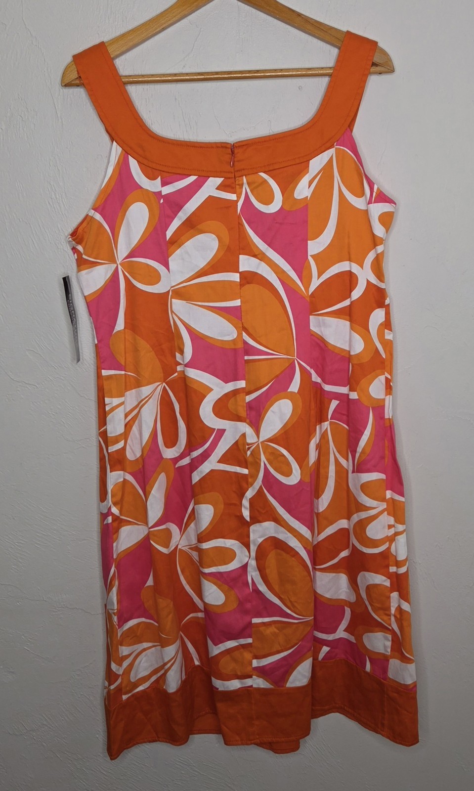 *NEW w/Tags Signature London Style Orange Pink White Sun Dress Size 16 Floral