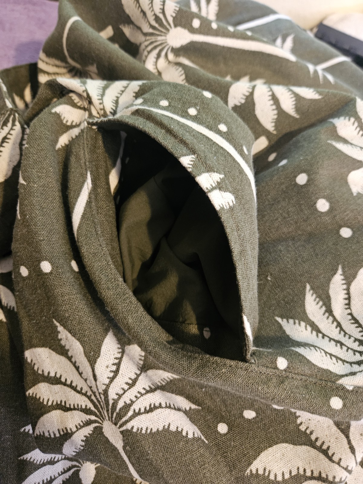 Tahari Olive Palm-Print Button-Front Midi Dress Belt Dress