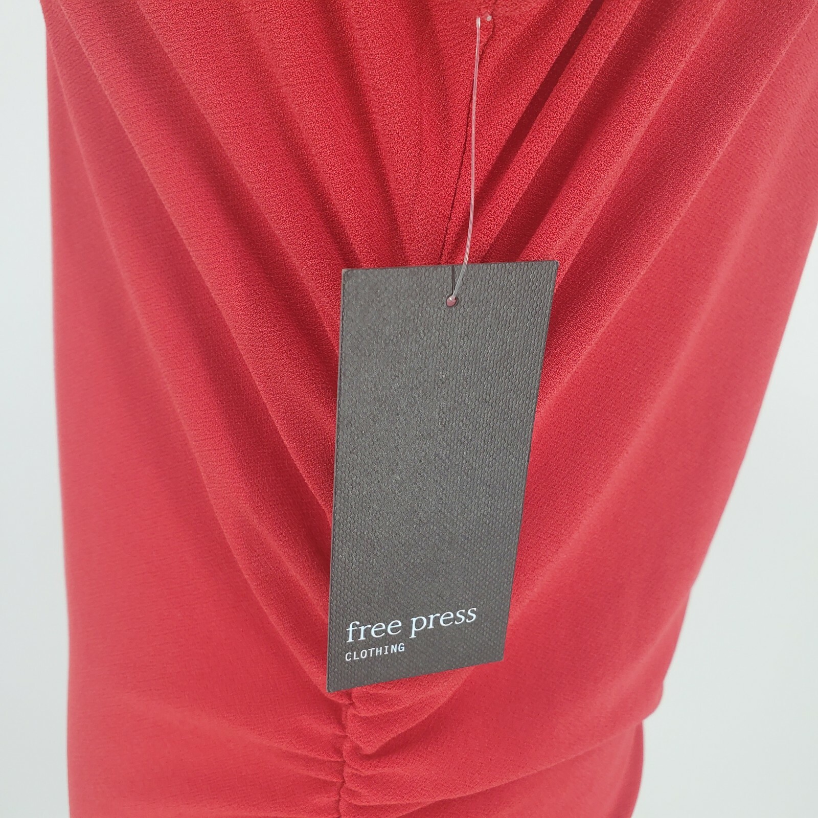 Free Press Side Ruched Mini Dress Sleeveless Red Size Large NWT
