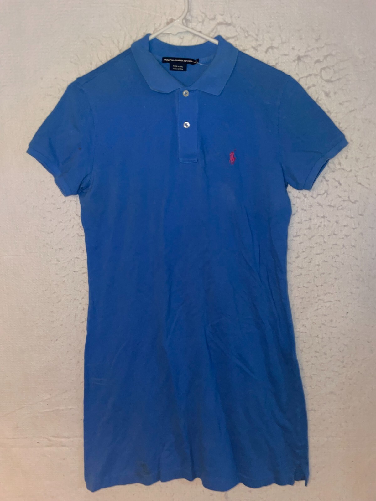 Ralph Lauren Sport Polo Dress Blue Women’s sz M 100% Cotton Knit Preppy Golf
