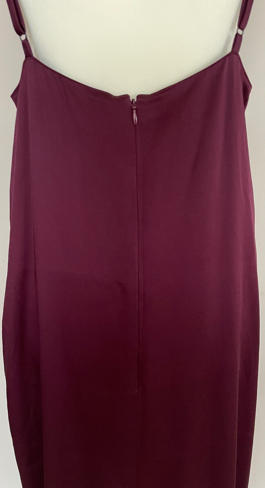 STELLA McCARTNEY burgundy lace-trimmed satin slip dress IT38, UK8/10, US4/6