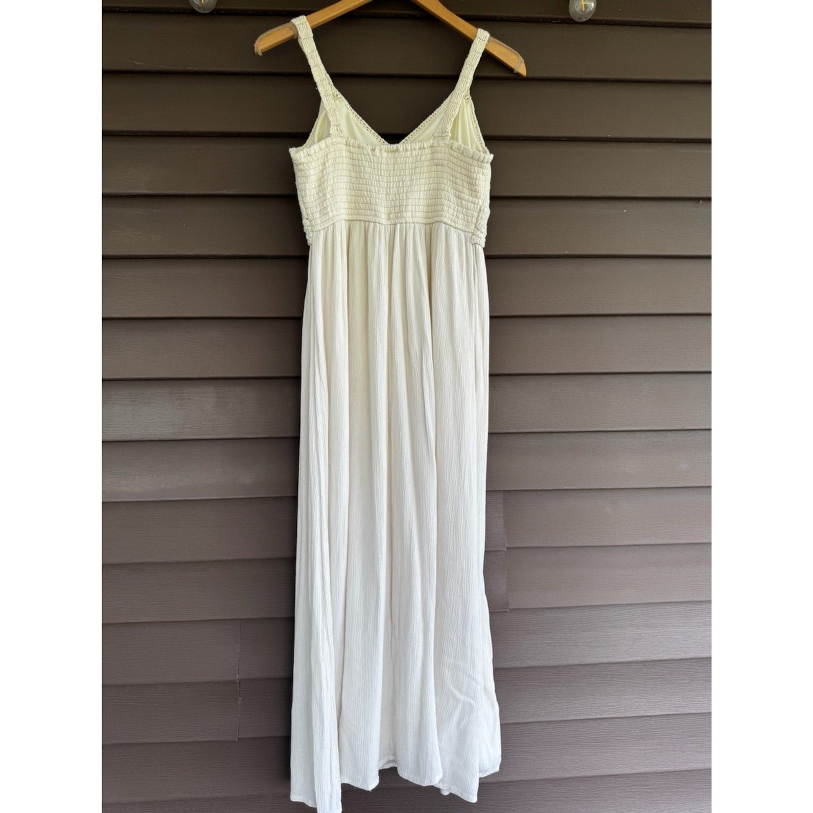 Sincerely Jules Crochet Top Maxi Dress Cream Oatmeal Boho Cottagecore Medium