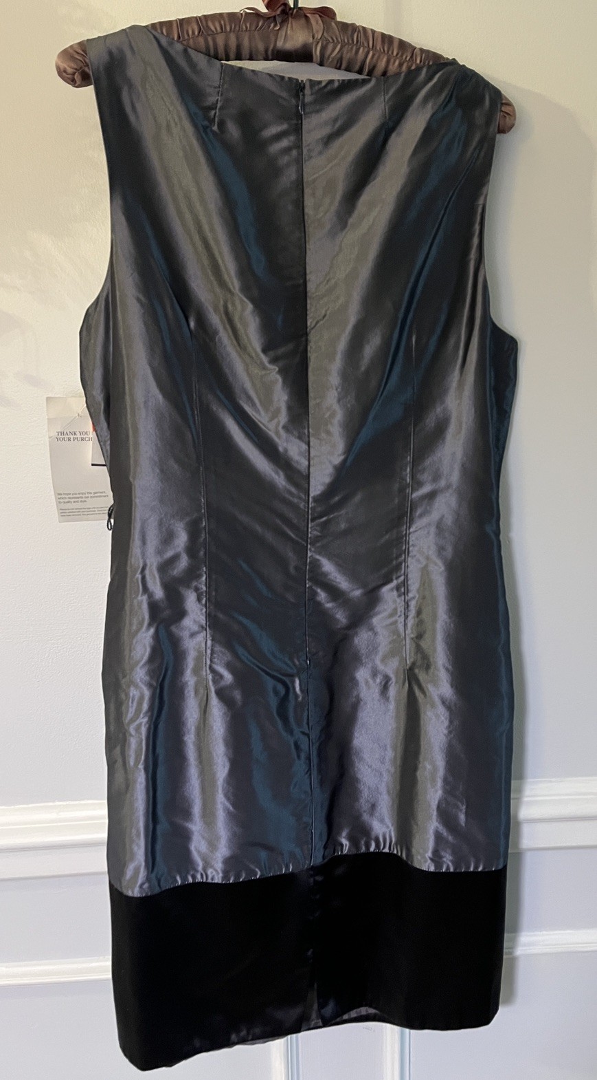 Maria Bianca Nero Dk Gray Cocktail Dress Size Large Zip Back. NWT with defect