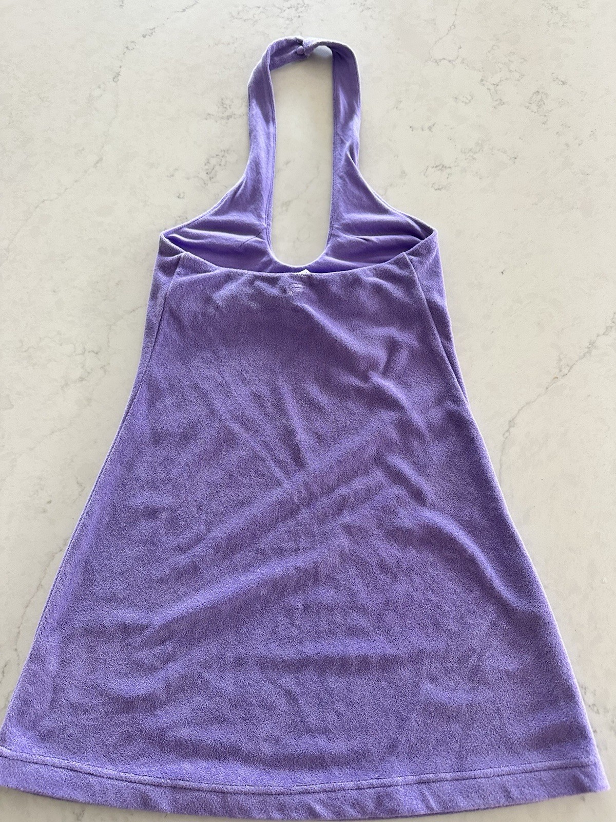 Fabletics Island Terry Halter XXS Purple Dress Swim Beach Resort Athleisure