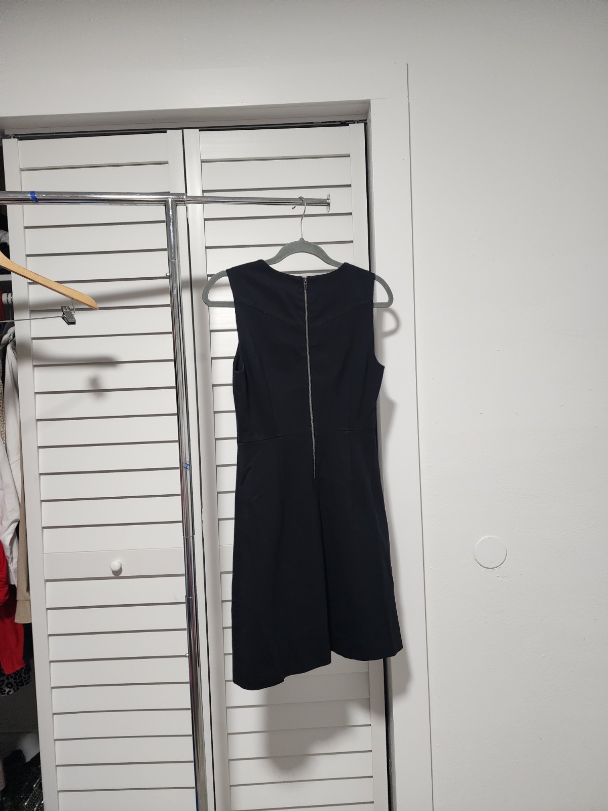 Diane von Furstenberg Black Solid A-Line Round Neck Knee Dress Zip Women 2
