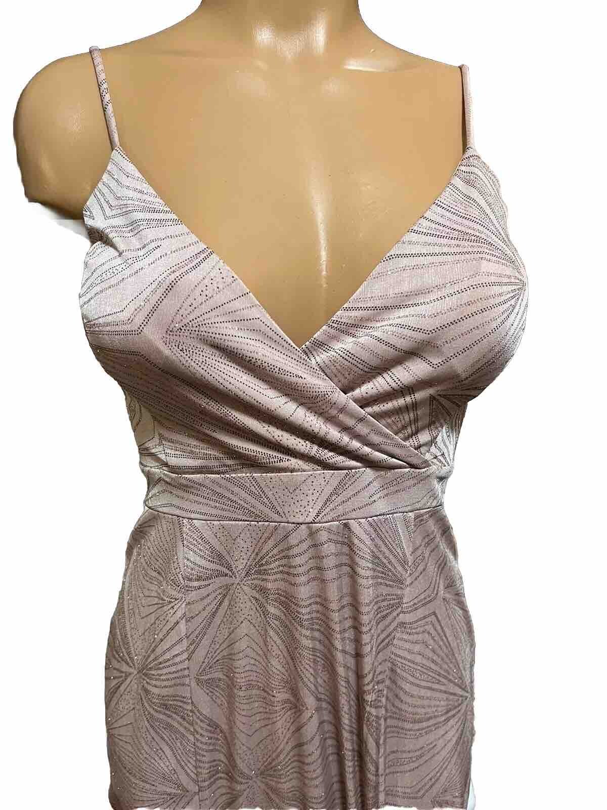 Sweet Storm Dress Pink Sparkle Slit Prom Evening Gown Medium Fancy Mauve Bodycon