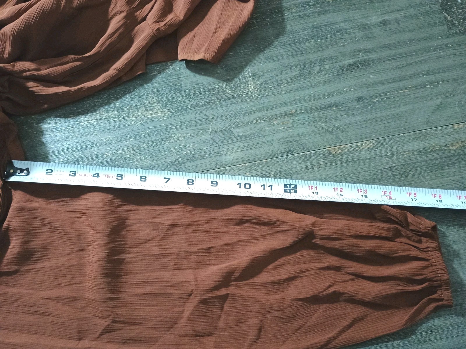 Hotwy Brown Square Neck Long Lantern Sleeve High Waist A Line Dress Size Small