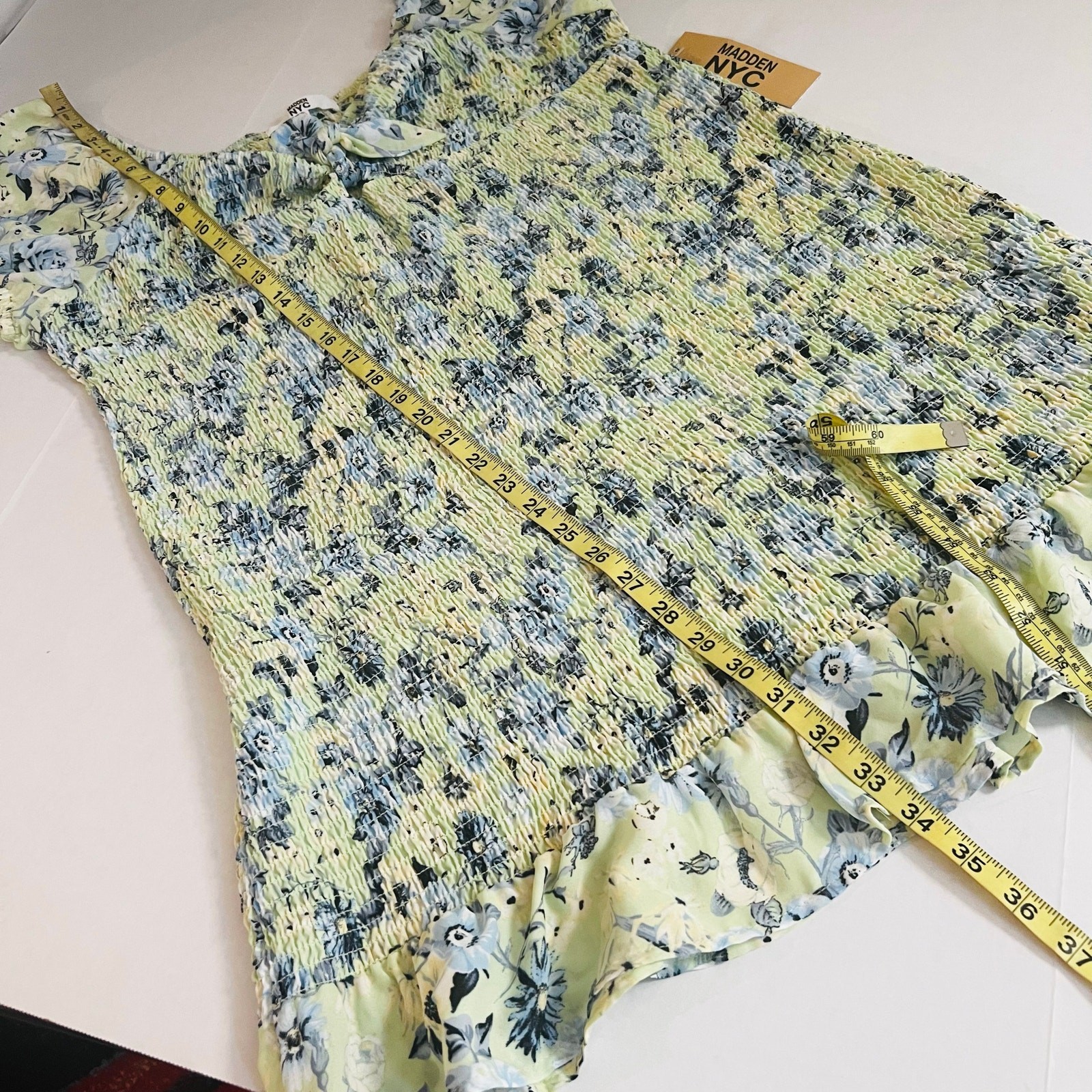 Madden NYC Floral Smocked Tie Front Dress Size XXXL NWT Multicolor