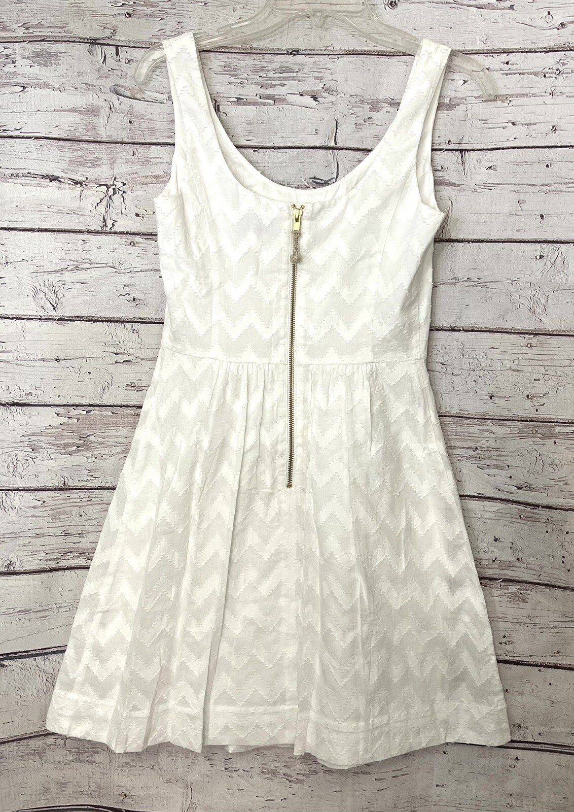 Vineyard Vines White Summer Dress Size 0 Fit & Flare Cotton Sleeveless Lined EUC