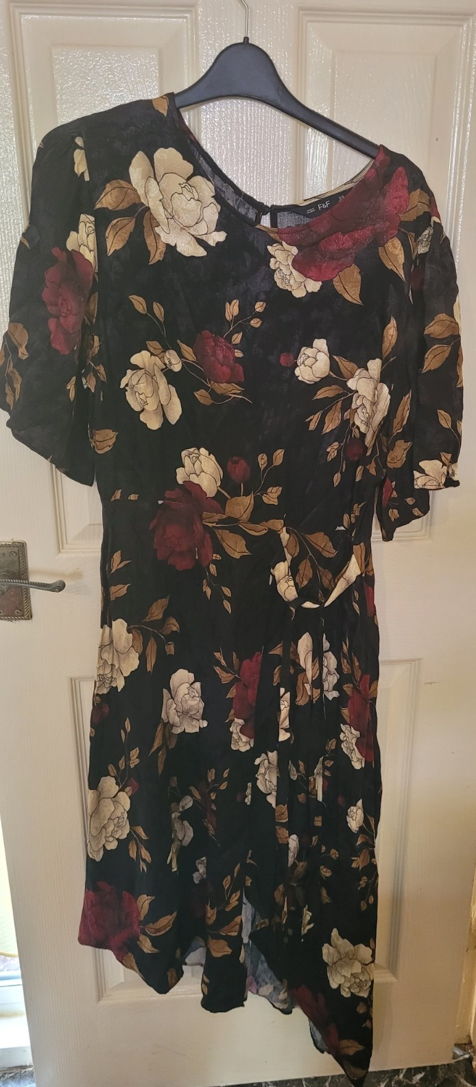 Ladies F&F Short Sleeve Floral Summer Dress Size 10