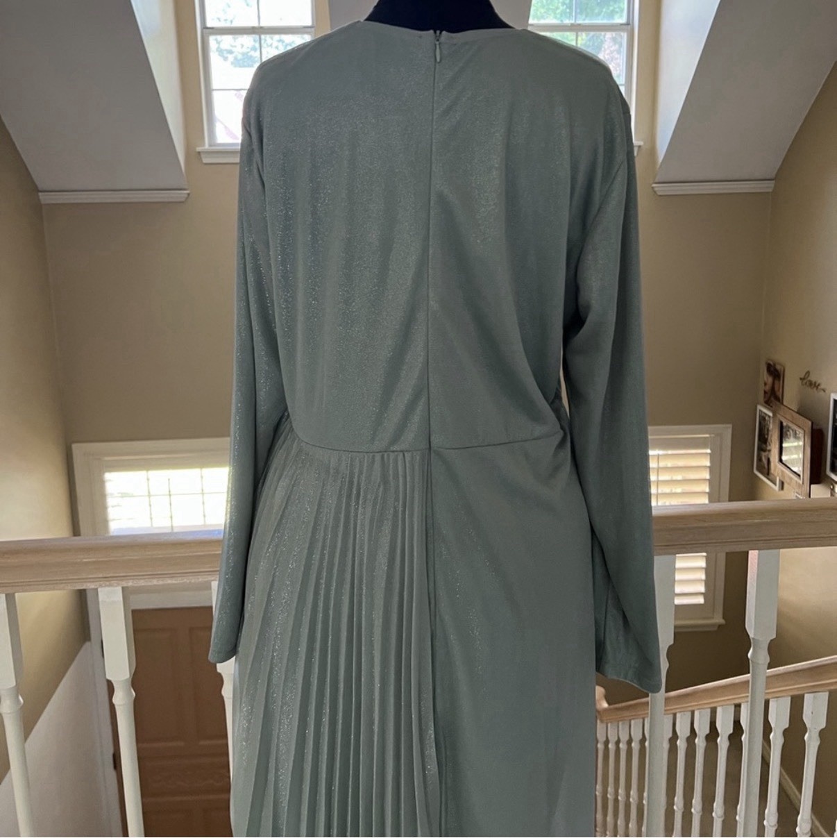 Refka Sparle Sage Mint Long Sleeve Modest Dress Size 14 New With Tags
