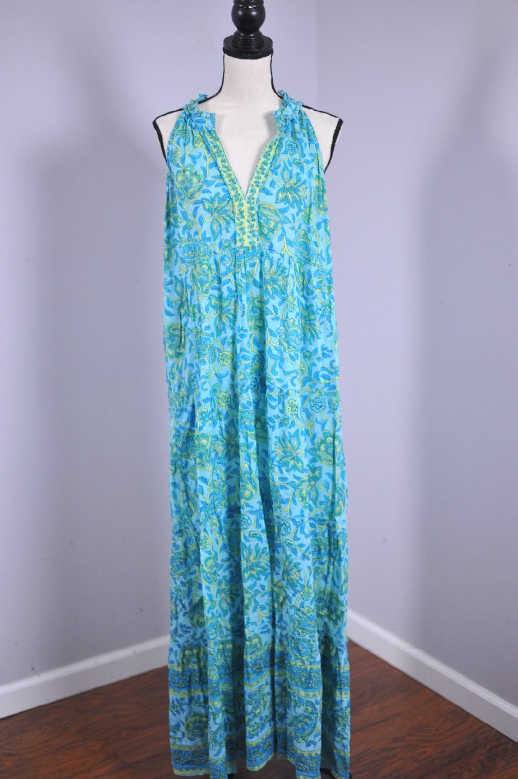Lola Australia Maxi Dress Blue Floral Print Women’s Large L
