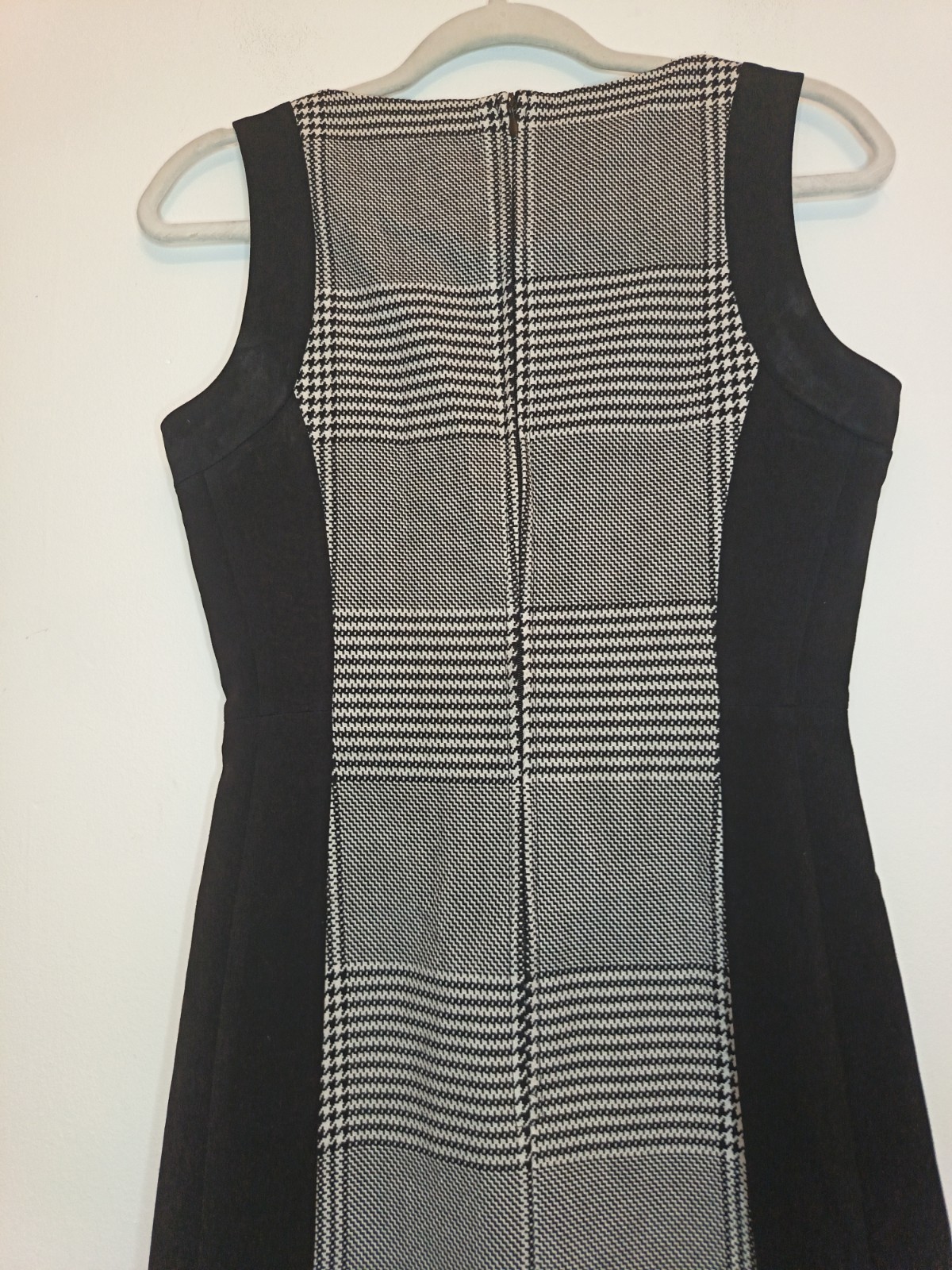 Black White Checkered Slimming Work Smart Dress Size 10 Office Wear Houndstooth