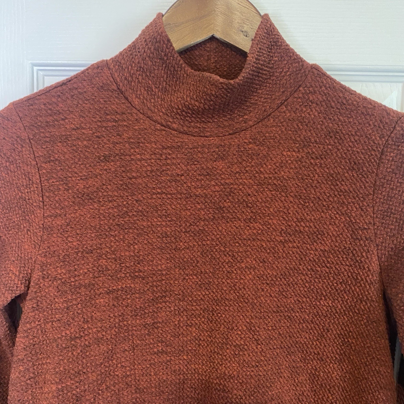 Everly Sweater Dress Women’s Medium Red Pockets Cuff Sleeve A Line Mock Neck