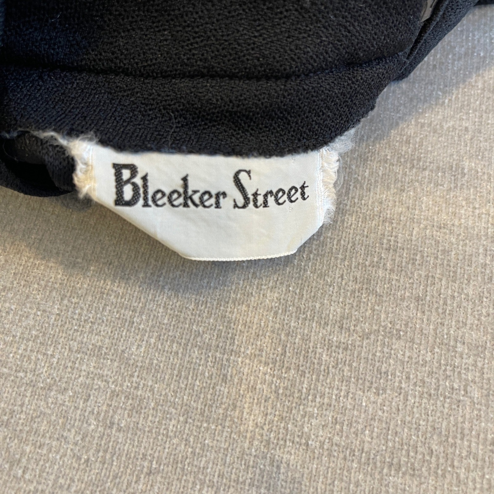 Vintage 1960s Bleeker Street Black Mock Neck Belted Shift Dress Dacron 12