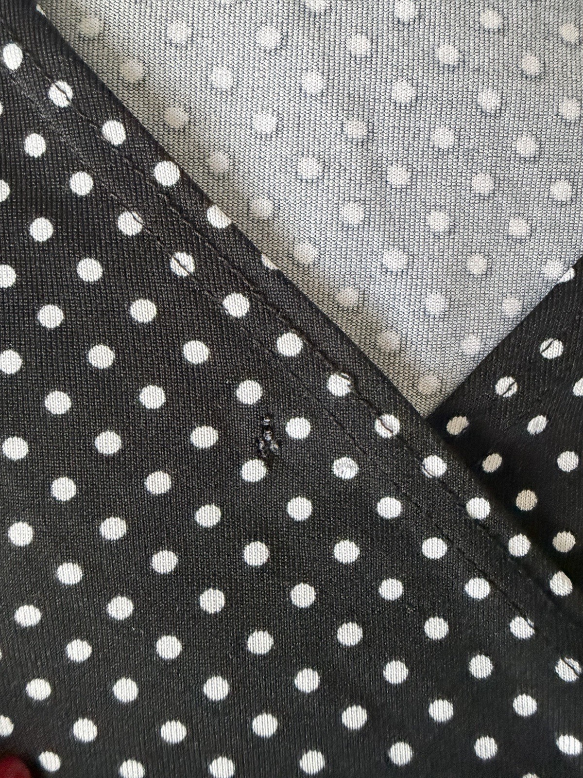 Julie’s Closet black/white poker dot plunge neck fit & flare summer dress size S