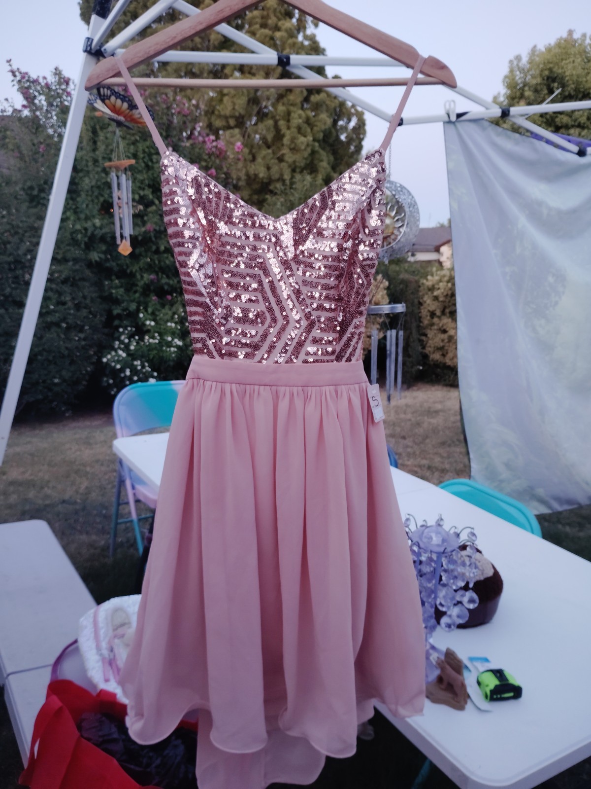 Miss Avenue Women’s Small Dress Party Cocktail Sleeveless Pink Sparkles NWT NEW