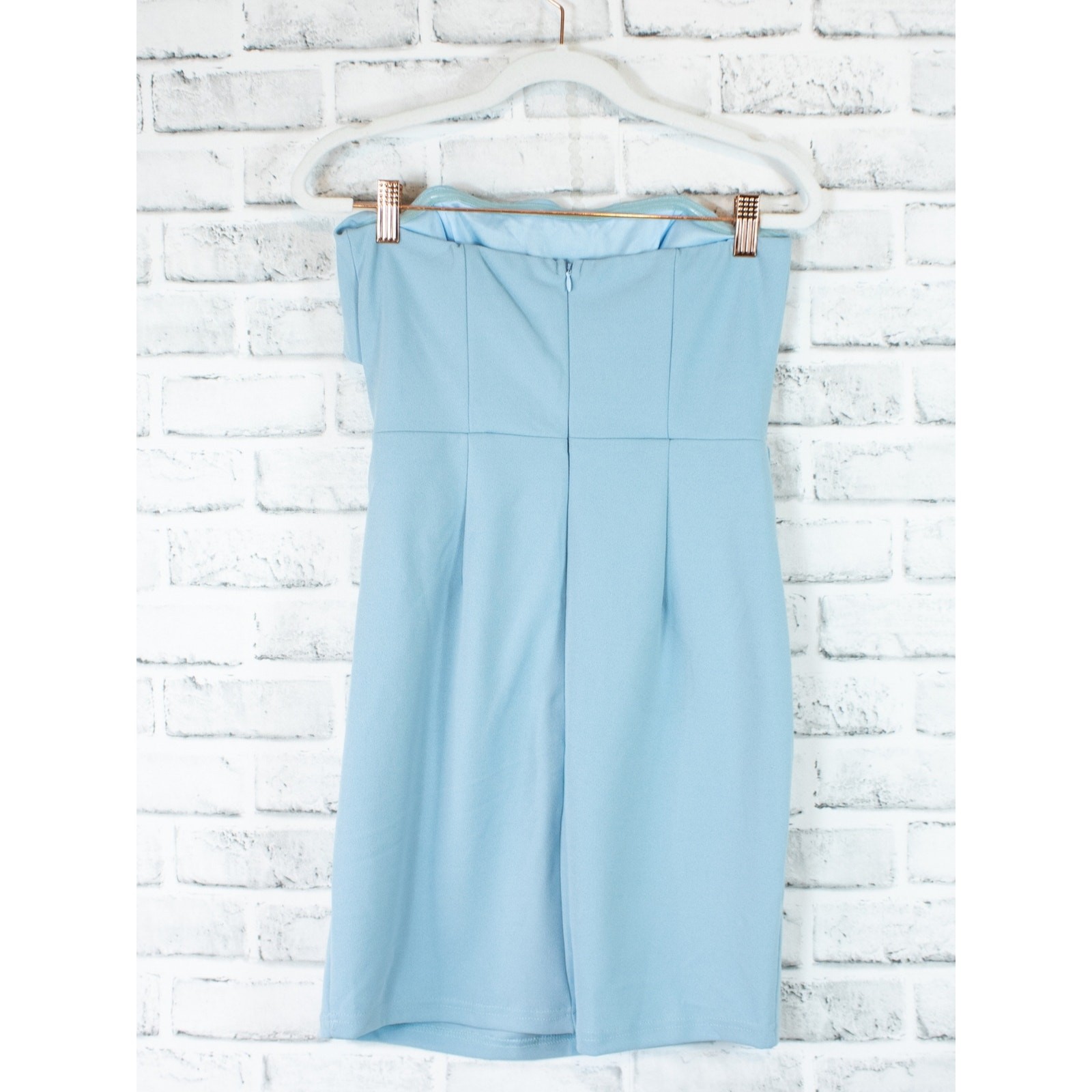 Showpo Blue Strapless Bodycon Mini Dress Medium Formal Party Wedding Guest