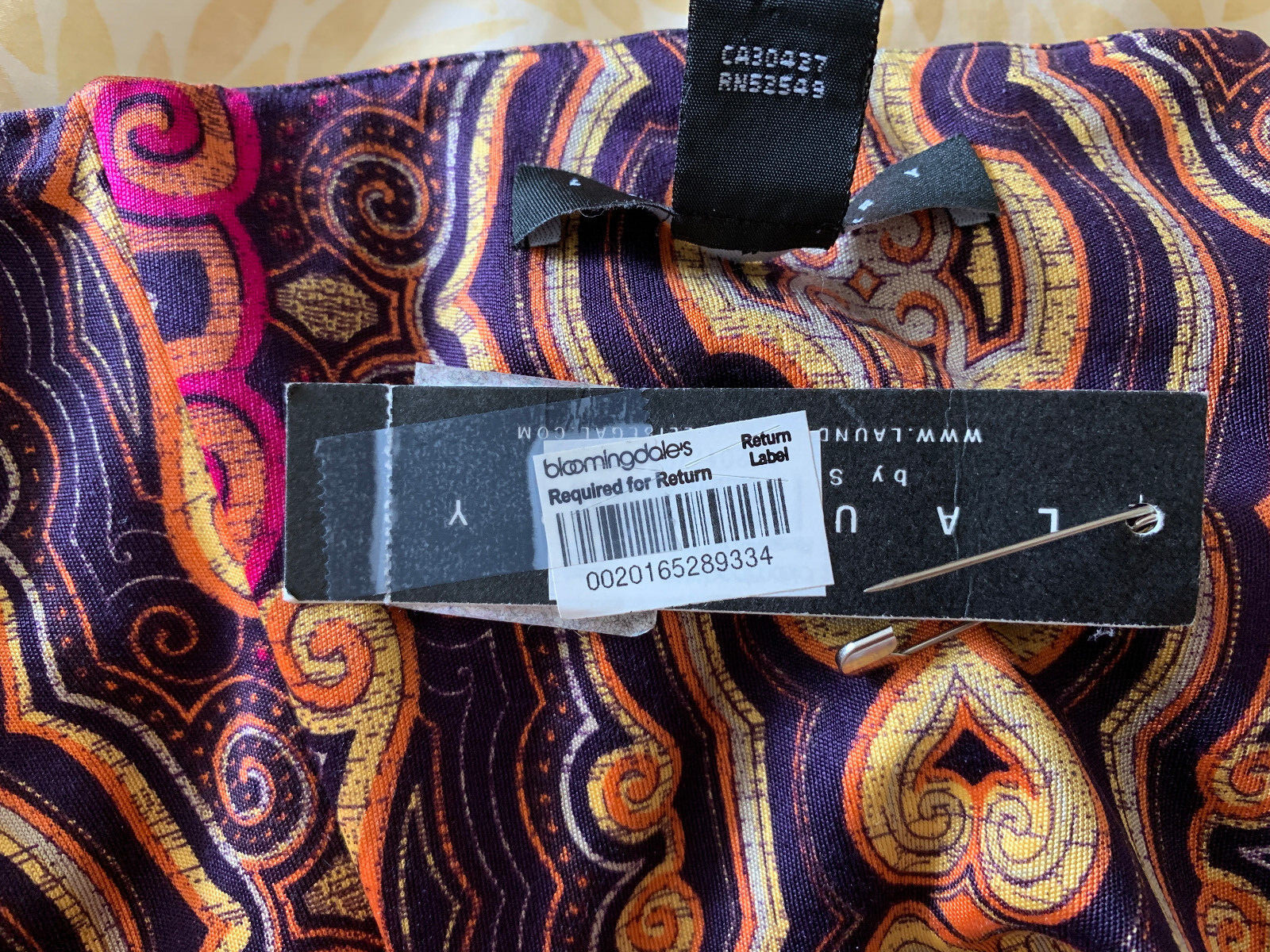 100% Silk U.S. Size 4 Laundry Shelli Segal Multicolor Halter Dress +$235 tag