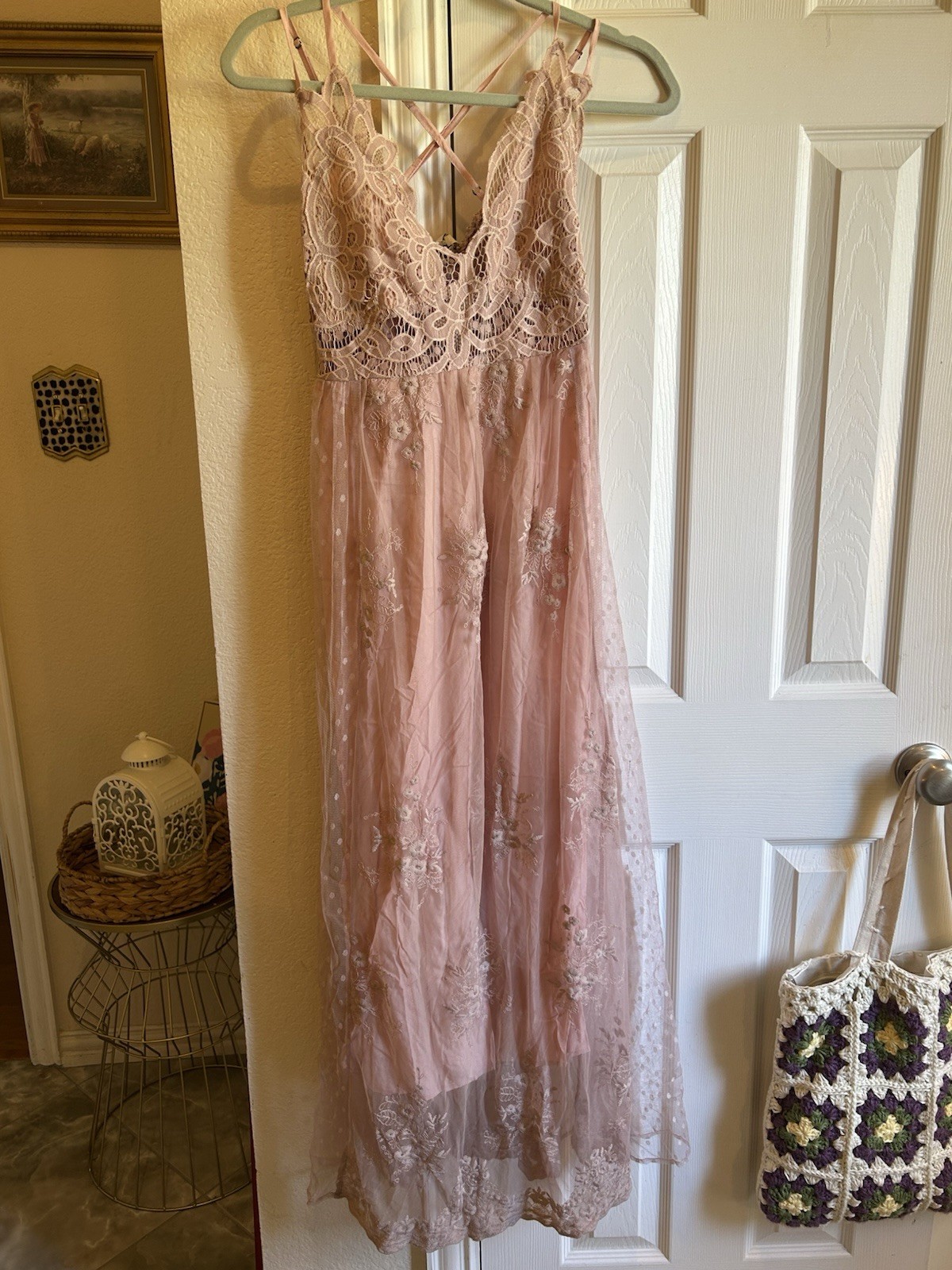 Bralette Lace Dress Maxi With adjustable Straps. Size M Umgee Brand With Tags