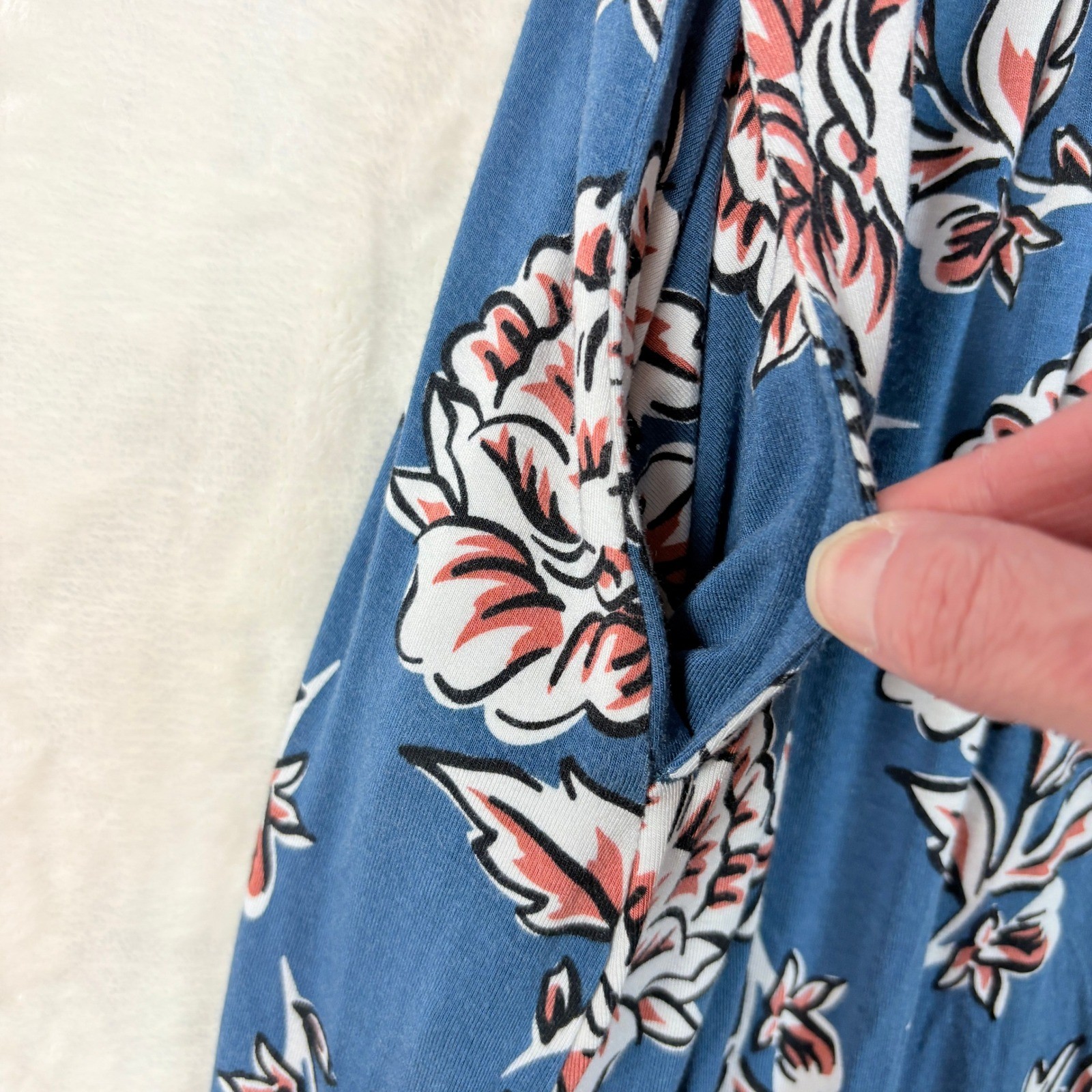 Matilda Jane Maxi Dress Womens S Blue Floral Racerback Pockets Excellent Boho