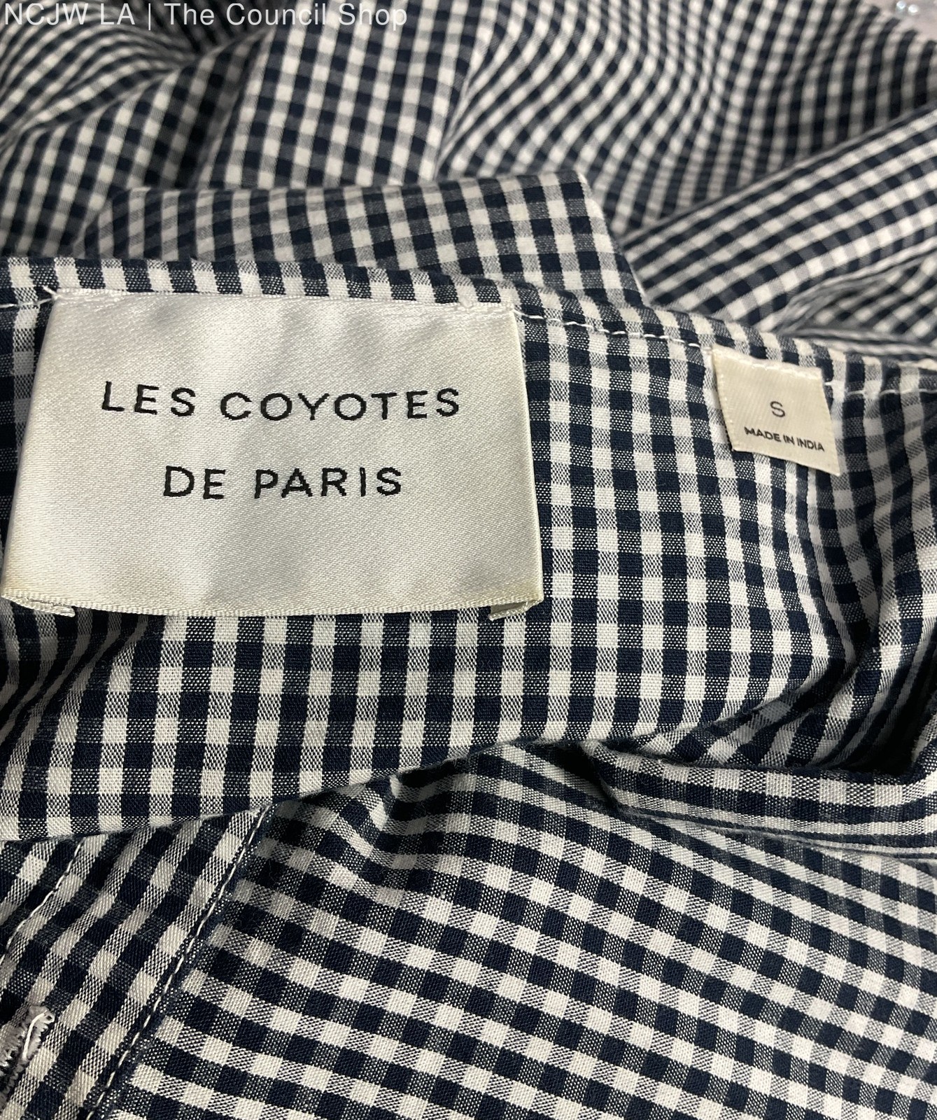 Les Coyotes de Paris Gingham Casey Navy Dress Navy S