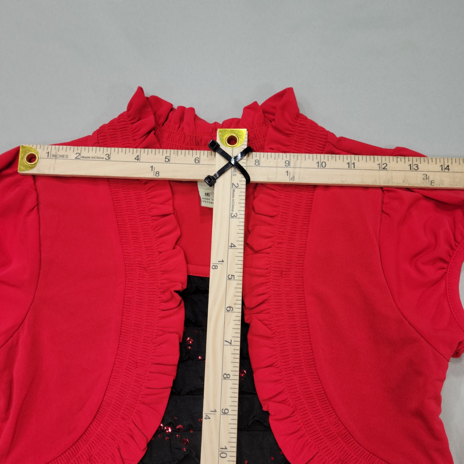 Speechless Coquette Ruffle Bolero Sequin Tiered Dress Size 16 Soft Romantic