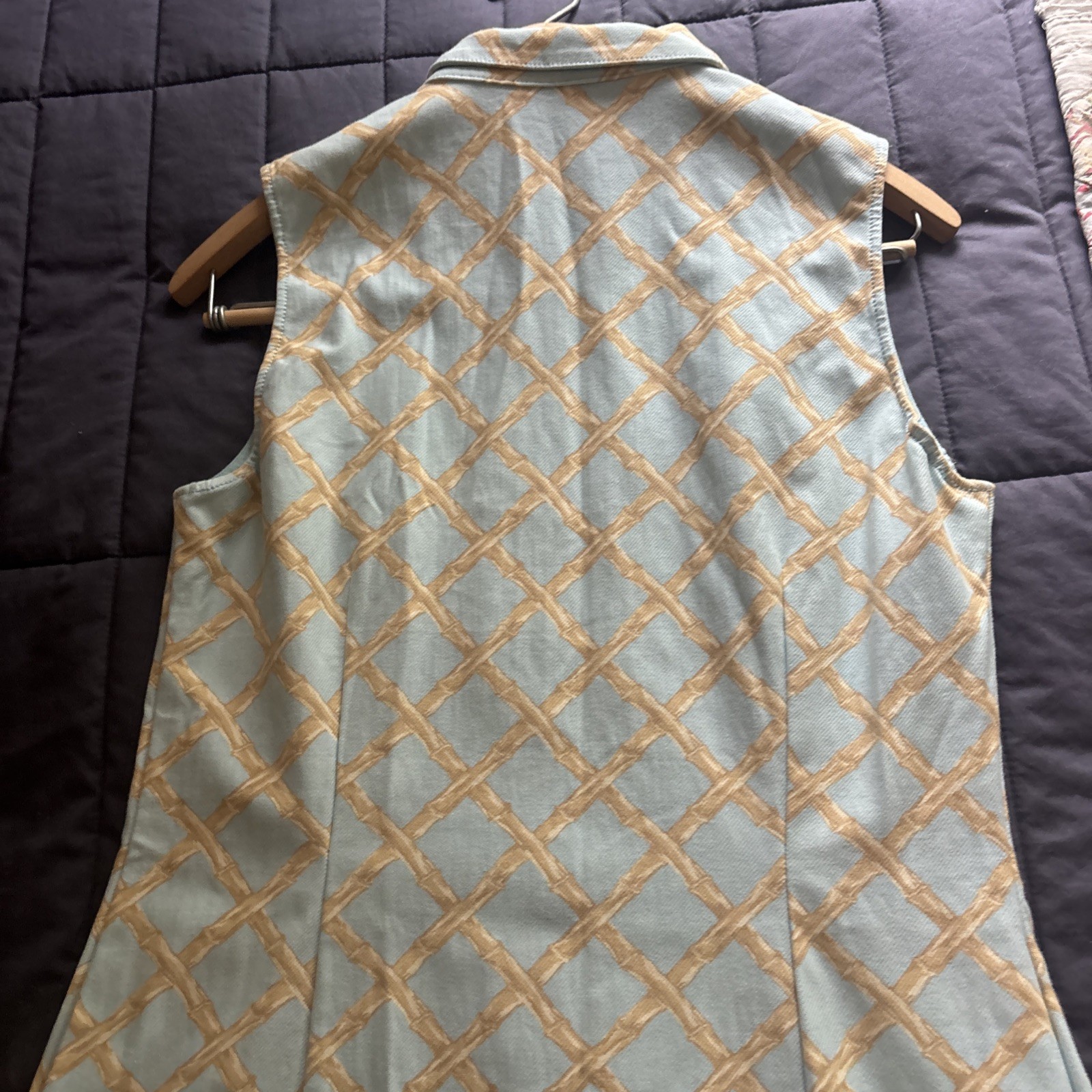 Vintage Light Blue Bamboo J McLaughlin Sleeveless Dress