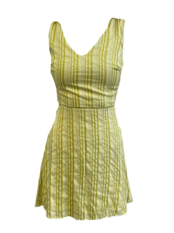 LOST IN LUNAR Women’s Green Back Tie Sleeveless Mini Dress Size XS NWT